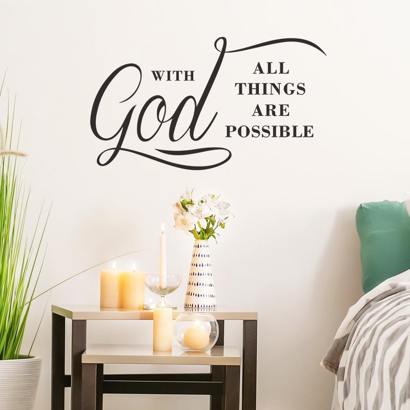 Slogan Pattern Wall Sticker, 1 Count Creative Waterproof Wall Decal, Decorative Sticker for Home Living Room & Bedroom & Kitchen