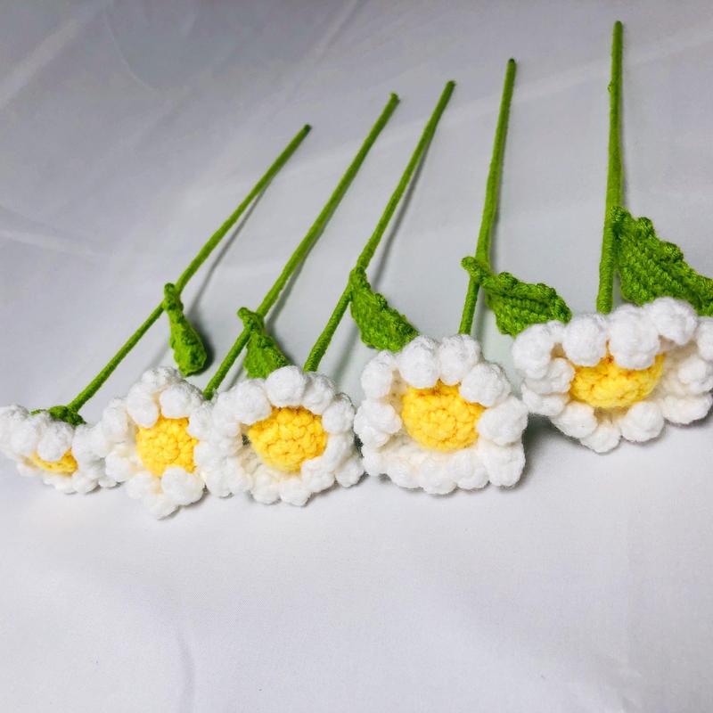 Crochet Daisy Flower, 1 5 10pcs Handmade Knitting Flower, Artificial Flower for Home Decor, Party Decoration, Gift for Friend & Family