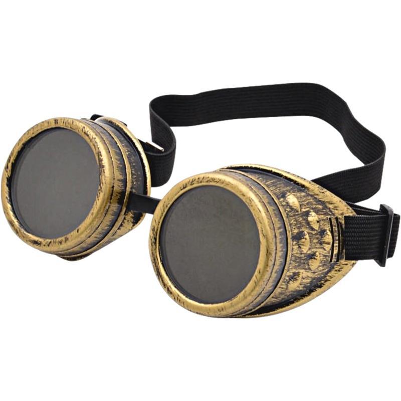 Halloween New Sell Vintage Steampunk Goggles Glasses Cosplay Punk Gothic Brass Color Steam Punk for Mad Scientist Halloween Costume Accessories