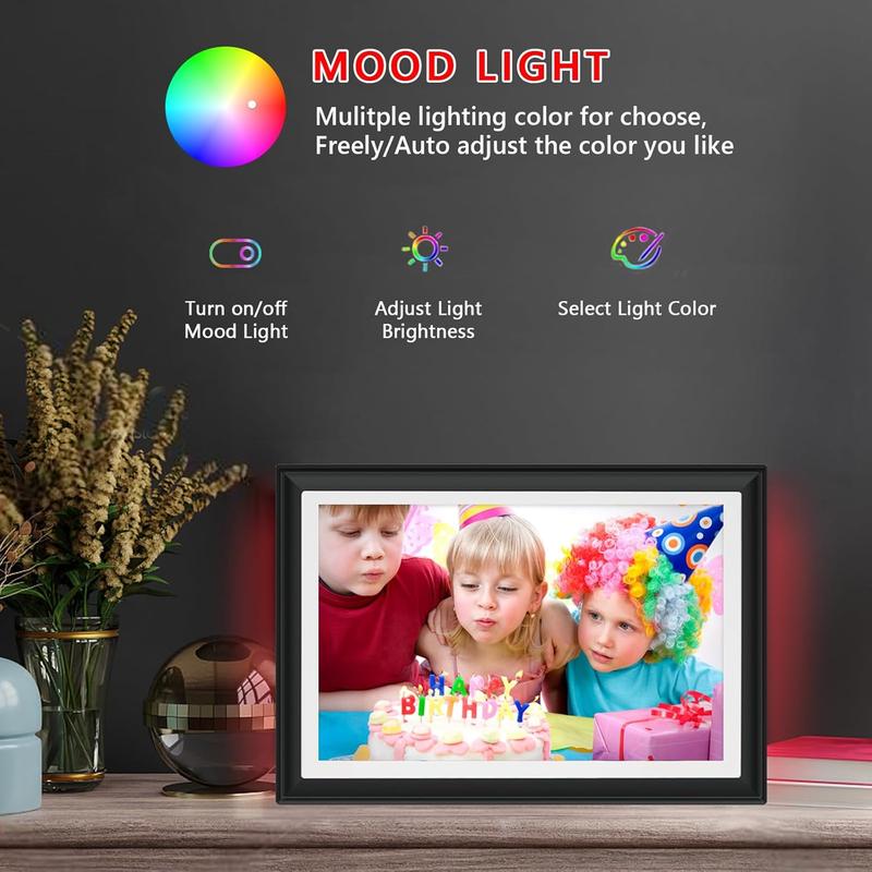 [Black Friday] Christmas Gift 32GB FRAMEO 10.1 Inch WiFi Digital Photo Frame with LED Light, 1280x800 HD IPS LCD Touch Screen, Auto-Rotate Portrait and Landscape, 32GB Storage, Share Moments Instantly via Frameo App from Anywhere Decor