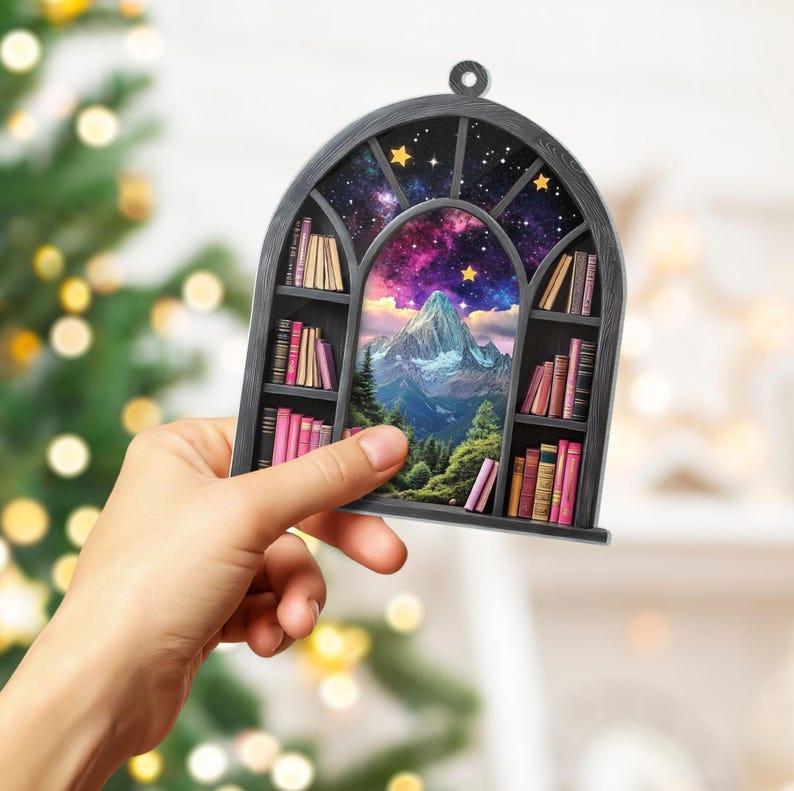 Night Court Ornament, Fantasy Book Reader Gift, Night Court Acrylic Window Hanging, Night Court Mini Bookshelf, Book Lover Gift