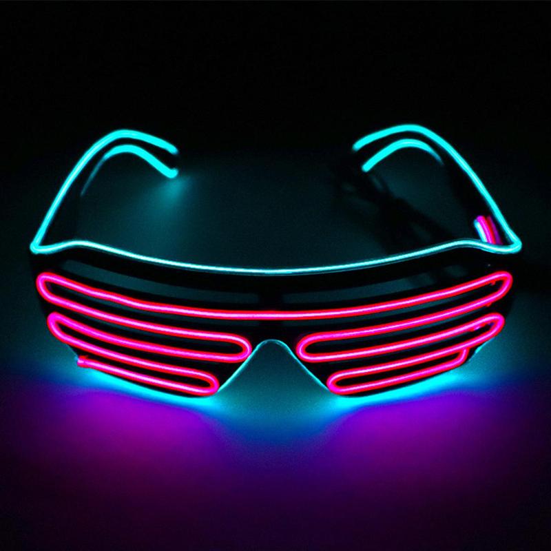 LED Luminous Shutter Glasses Without Battery, 1 Count Battery Powered Luminous Eyeglasses, Party Decoration Supplies, Summer Essentials