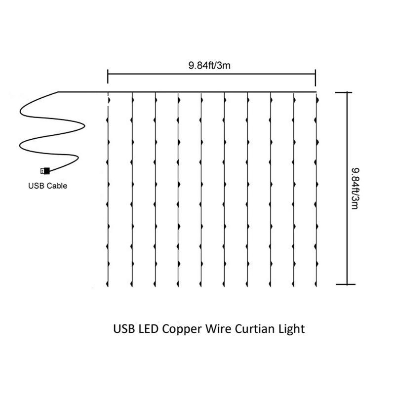 LED Curtain Light, 1 Count USB Powered LED String Light, 8 Modes Dimmable Remote & Timer Control String Fairy Holiday Light, Decorative Light for Party Xmas Indoor Decor