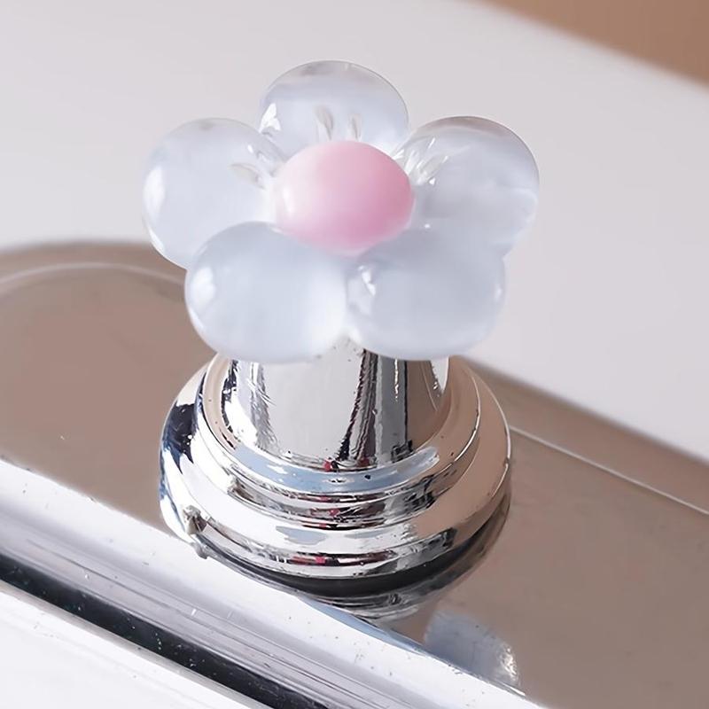 Flower Design Toilet Flush Knob, Easy To Press Fashionable Bathroom Accessories, Elegant Touch Long Spike Design Toilet Flush Button