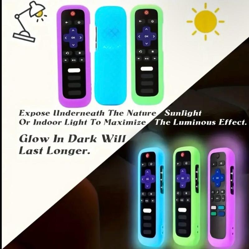 Silicone Luminous Remote Control Cover Glow in the Dark Soft Touch Perfect for TCL Hisense Roku Remote Cover TV Steam Stick Accessory