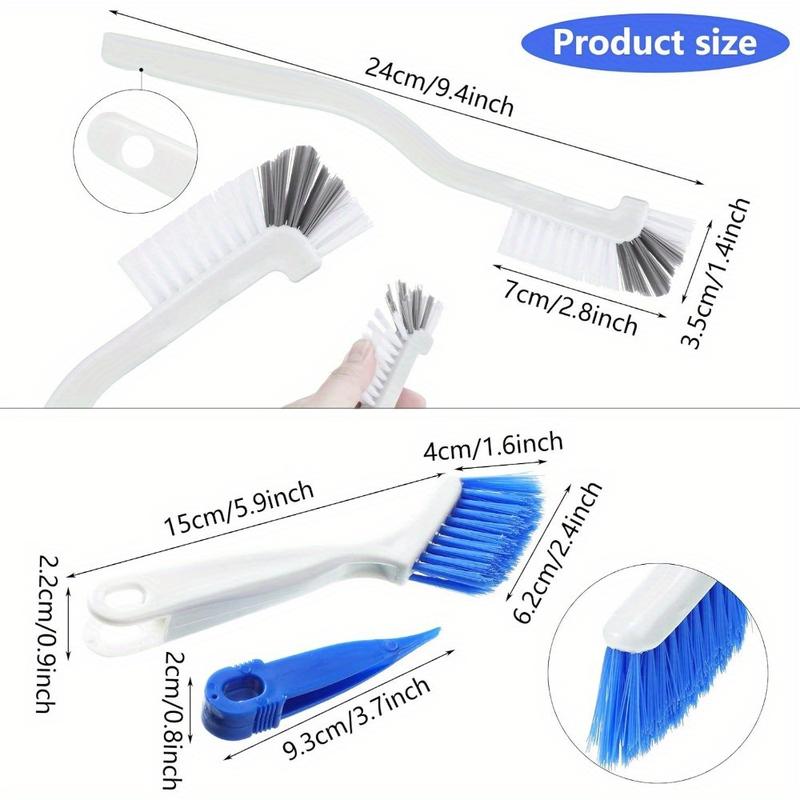 4Pcs Cleaning Brush Set Small Scrub Brush for Cleaning Sink Scrub Brush with Handle Bathroom Kitchen Edge Corner Grout Cleaning Brushes Household Window Track Cleaning Brush