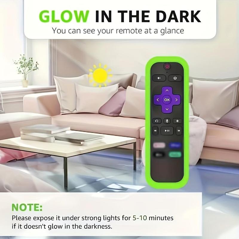 Glow In The Dark Silicone Remote Cover for Roku TV Remote Control, 1 Count Universal Sleeve Case for TCL, Hisense, Roku TV Streaming Stick 4K+, Fall Decor