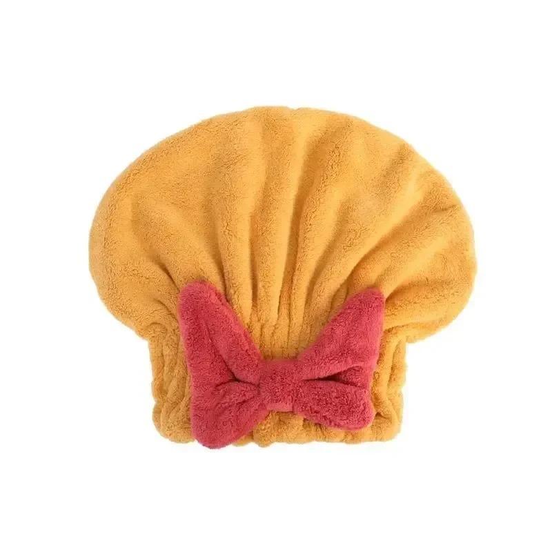 Bow Decor Hair Drying Cap, 1 Count Soft Comfortable Quick Drying Hair Cap, Super Absorbent Towel Cap for Women & Girls, Bathroom Supplies