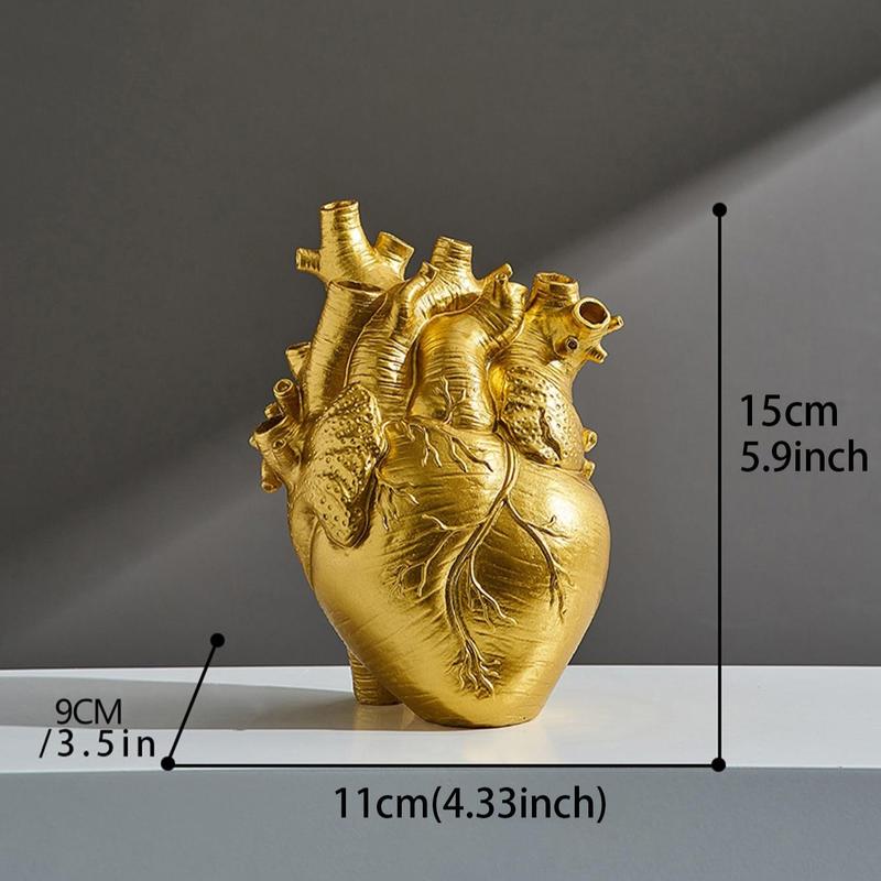 Heart Organ Design Flower Vase Table Decor, Creative Modern Resin Flower Vase, Summer Decor 2024, Decorative Vase for Home Office Decor, Fall Decor, Men Gifts