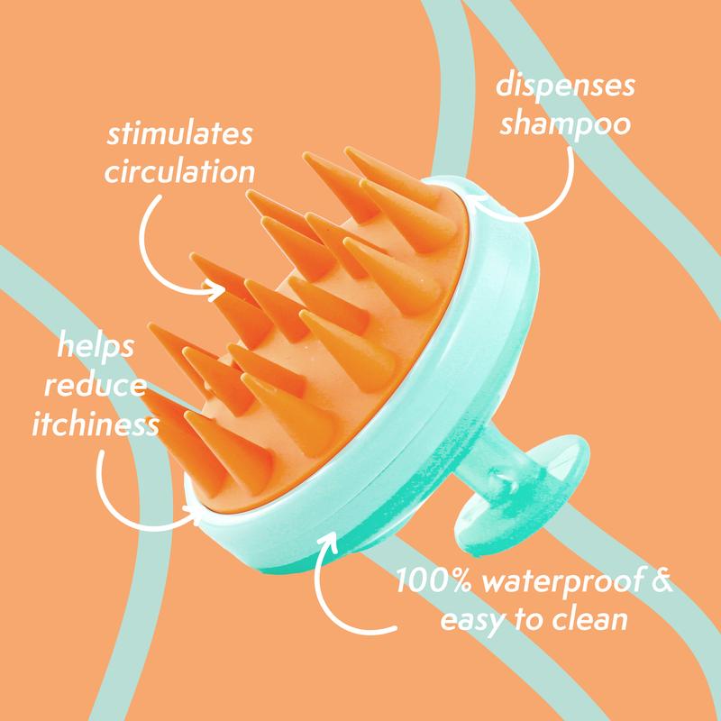 Nature Spell Shampoo Dispensing Scalp Massager - Silicone Bristles for Deep Cleaning and Scalp Massage