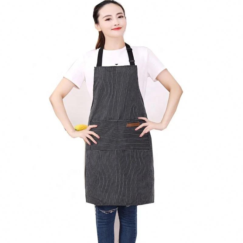 New Arrival Kitchen Custom Logo Adjustable Cooking Apron Chef Apron with 2 Pockets for Men and Women