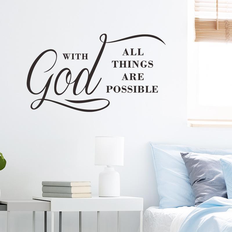 Slogan Pattern Wall Sticker, 1 Count Creative Waterproof Wall Decal, Decorative Sticker for Home Living Room & Bedroom & Kitchen