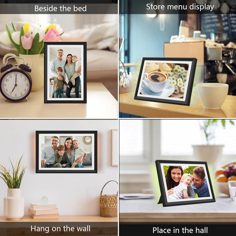 [Black Friday] Christmas Gift 32GB FRAMEO 10.1 Inch WiFi Digital Photo Frame with LED Light, 1280x800 HD IPS LCD Touch Screen, Auto-Rotate Portrait and Landscape, 32GB Storage, Share Moments Instantly via Frameo App from Anywhere Decor