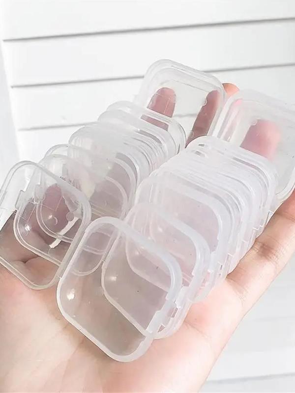 10pcs Clear Storage Box with Lid, Plastic Jewelry Box, Transparent Earplugs Storage Box, Jewelry Accessory