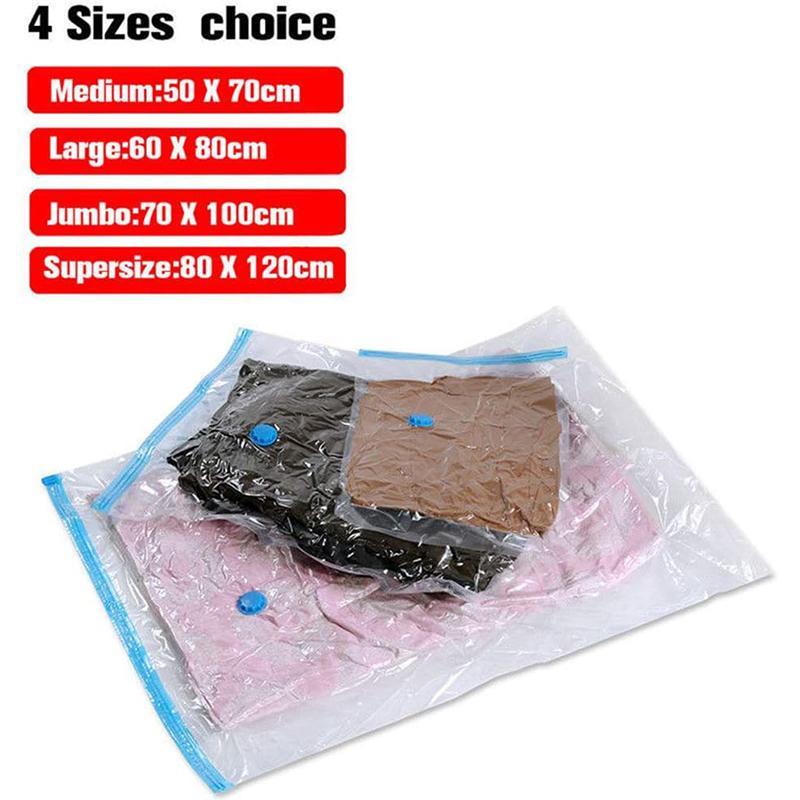 Vacuum Storage Bag, Space Saver Sealer Bag with Air Pump, Airtight Compression Bag for Clothes, Pillows, Comforters, Blankets, Bedding