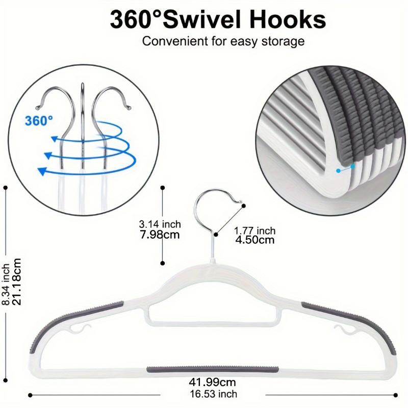 50pcs Premium Non-slip Clothes Hangers - Heavy Duty, Durable & Space-Saving Design - Ideal for Bedroom, Bathroom & Home Use - Sturdy Coat Hangers with Anti-slip Grip for Efficient Storage and Organization