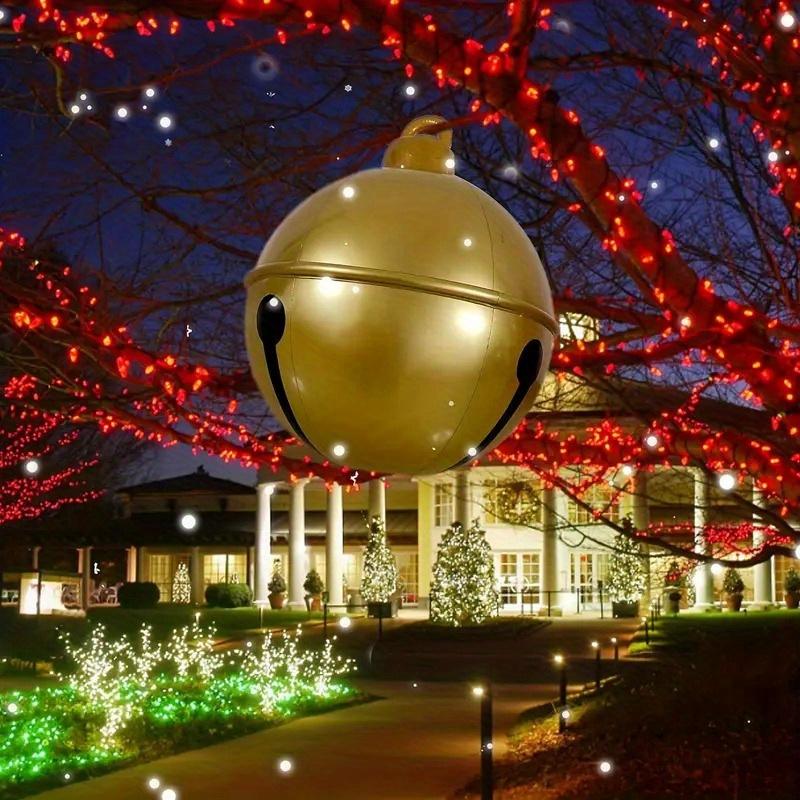 23.62-inch Christmas decorations Smiling Bell balloons Outdoor Fun Pvc Christmas inflatable balls Christmas Thanksgiving gifts laid in the pool, ground, grass, giant bell decorations