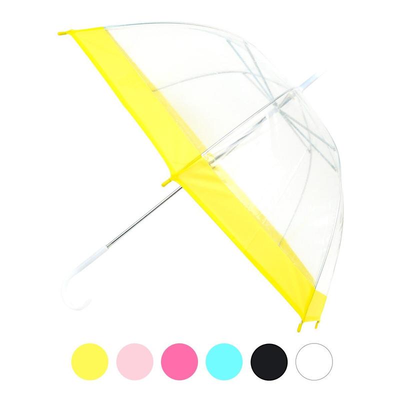 Kids' Clear Bubble Umbrella - Petite See-Thru Clear - Color Border