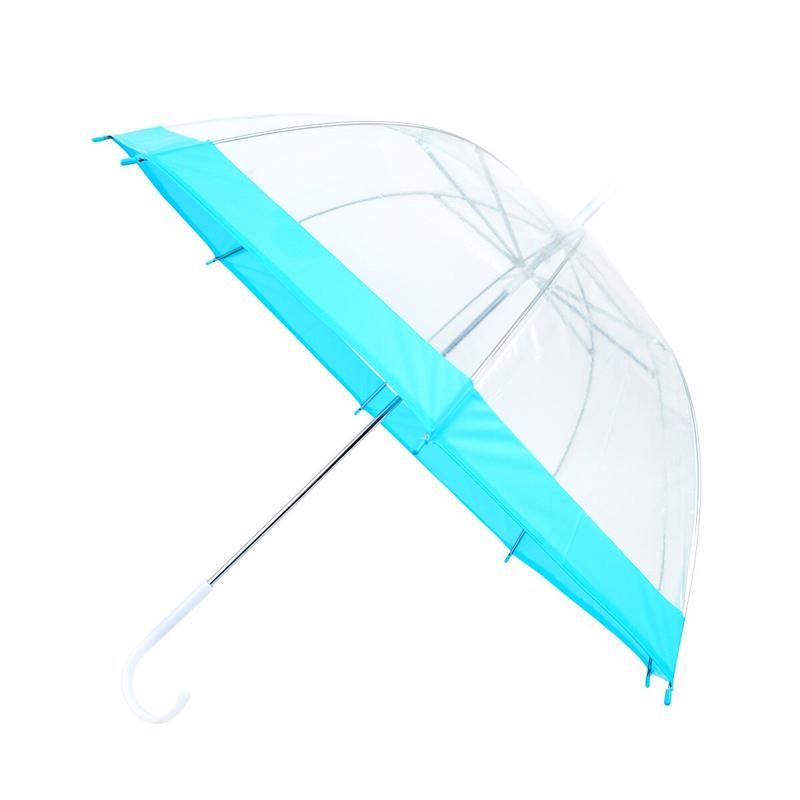 Kids' Clear Bubble Umbrella - Petite See-Thru Clear - Color Border