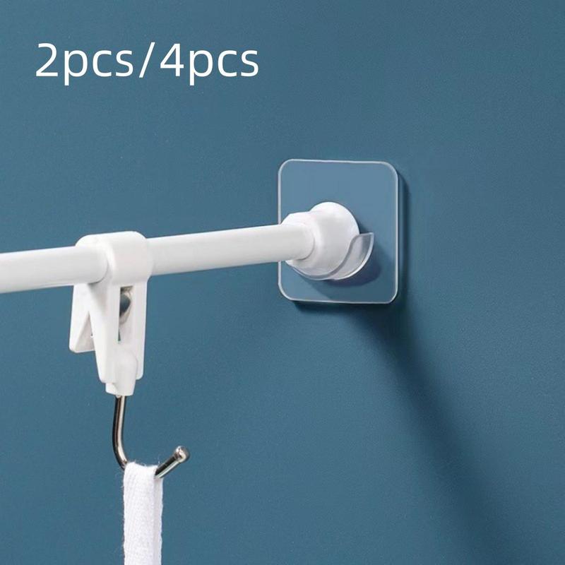 Shower Curtain Rod Holder, Acrylic Adhesive Organiser, Punch-free Telescopic Rod Fixing Brackets, Adhesive Support, Home Organizer Curtain Rod Strong Sticky Hook for Indoor