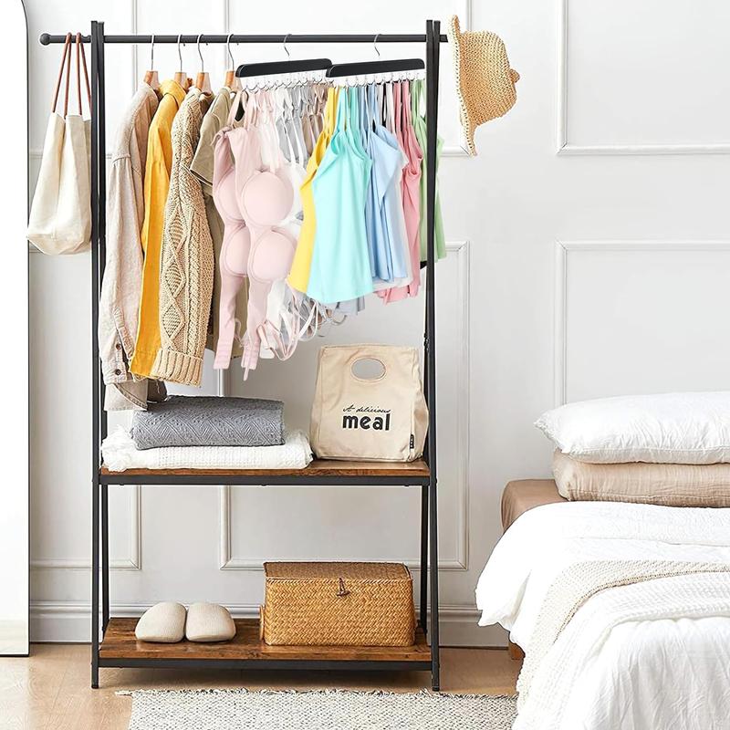 Bra Hanger for Closet, Tank Top Hanger 20 Hooks Capacity Foldable Wood Space Saving Hanger Closet Organizers and Storage for Dorm & Apartment for Tank Top, Bra, Scarf etc.