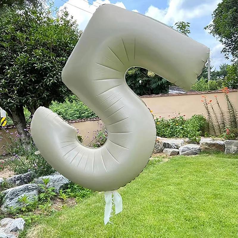 Solid Color 40 Inch Number Balloon For Decor, 1 Count Aluminum Foil Decoration Balloon, Atmosphere Scene Layout Decoration Supplies For Wedding Birthday Festival Party