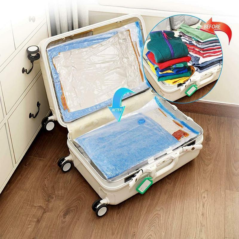 Vacuum Storage Bag, Space Saver Sealer Bag with Air Pump, Airtight Compression Bag for Clothes, Pillows, Comforters, Blankets, Bedding