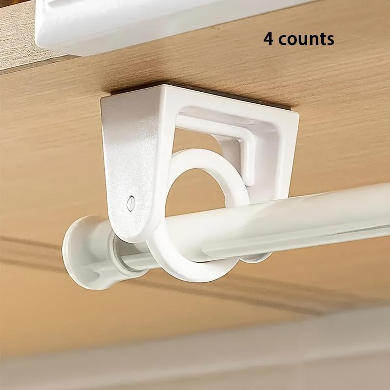 Curtain Rod Holder, Easy-Install No-Drill Curtain Rod Holder, 360° Flexible Adhesive Backed Curtain Rod Holder for Home & Office & Kitchen Accessories