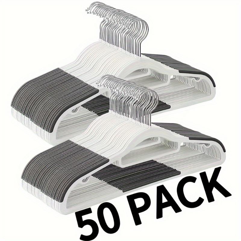 50pcs Premium Non-slip Clothes Hangers - Heavy Duty, Durable & Space-Saving Design - Ideal for Bedroom, Bathroom & Home Use - Sturdy Coat Hangers with Anti-slip Grip for Efficient Storage and Organization