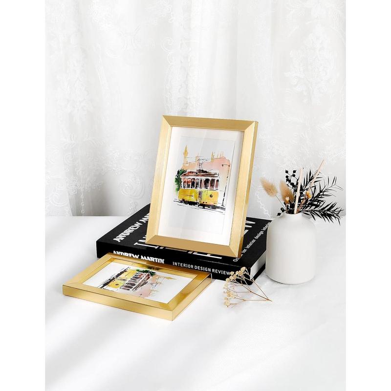 4x6 Picture Frames (1 Pack, Gold), Simple Designed Photo Frame, For Pictures 4x6 for Wall Mounting, Classic Simple Home Office Decor