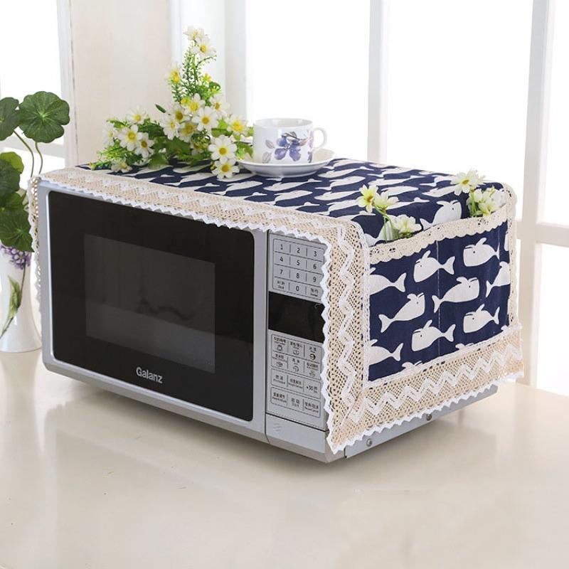 Microwave Oven Top Dust Cover, 1 Count Cute Animal and Tree Pattern Oven Decorative Sleeve, Dust Cover for Oven Microwave, Kitchen Accessories