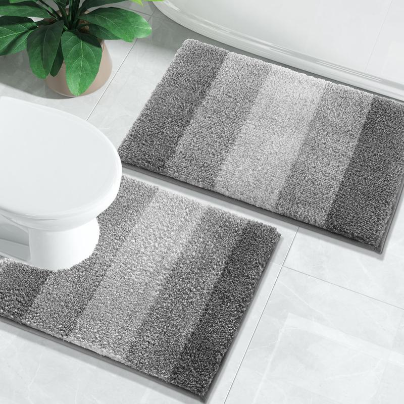 Bathroom Rugs Mat, Luxury Soft Comfortable Plush Absorbent Microfiber Bath Rugs, Extra Thick Non Slip Shaggy Shower Rug, Machine Wash, Bath Carpet for Bathroom Floor, Tub, 24