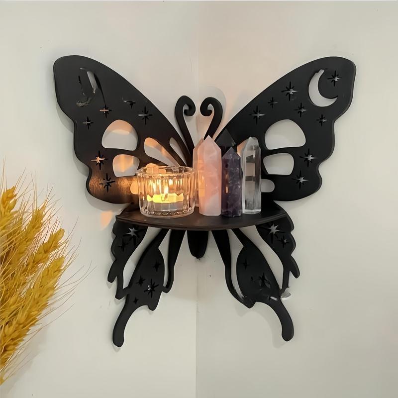 Butterfly Design Wall Mounted Storage Rack, 1 Count Hollow Out Design Hanging  Decoration, Home Organizer for Living Room Bedroom Bathroom