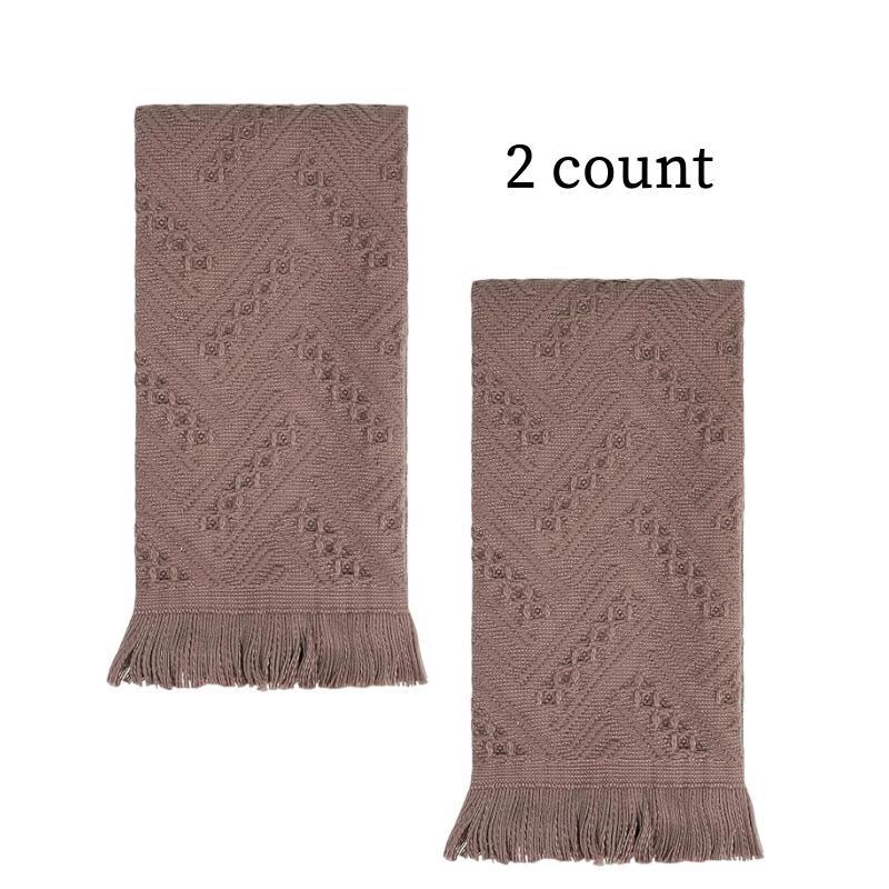 Boho Style Geometric Pattern Towel, 2 Counts Soft Absorbent Towel, Hand Towel for Bathroom Kitchen Hotel Spa Farmhouse Guest