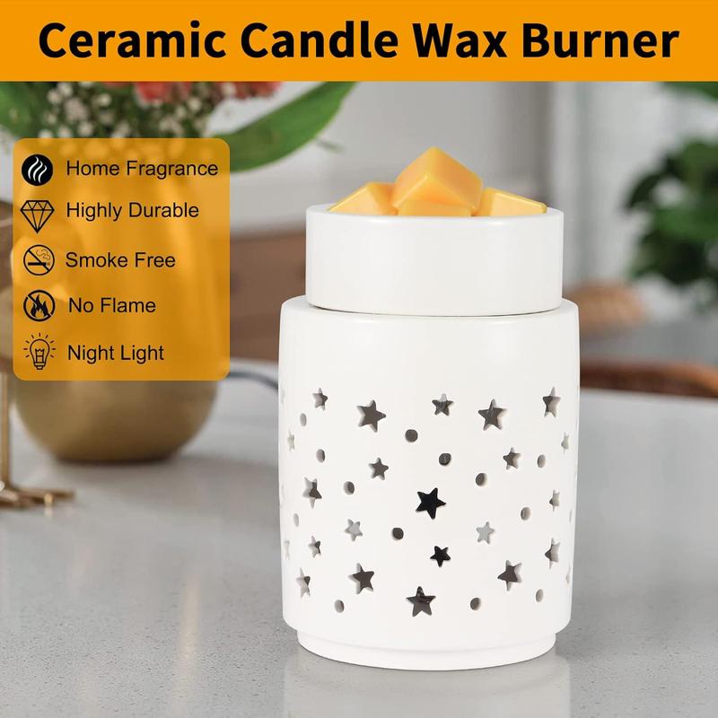 Ceramic Wax Melt Warmer,Candle Wax Warmer,2-in-1 Electric Wax Melter and Fragrance Warmer for Scented Candle Wax Burner as Gifts for Mom Grandma Women(dot)…