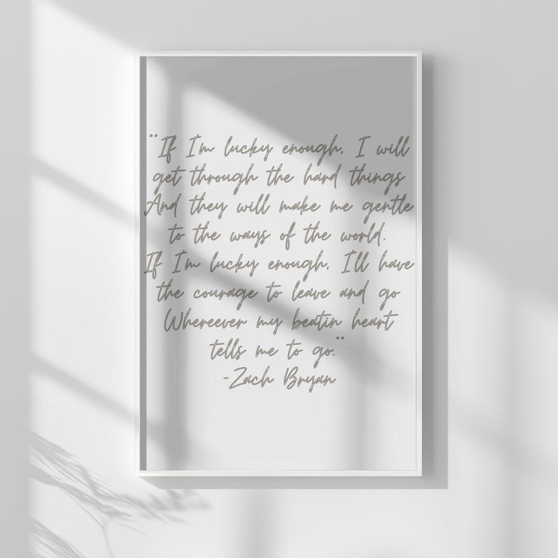 If I’m lucky enough poem Poster, Trendy wall art, Zak Poster, How Lucky Are We Blue Horizontal Print, Western Print Art, Country Music Art, I Love You in Lyrics Poster, Coastal Cowgirl Poster, Zak Full Tracklist Art, Zack Album Cover 90s Rap Poster