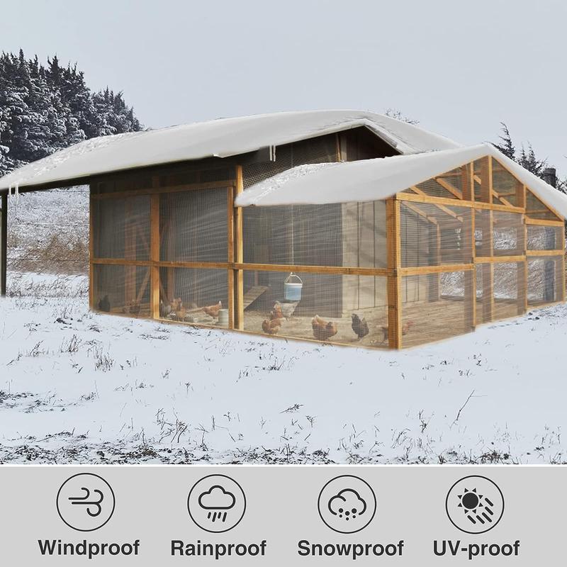 9.8 x 9.8 ft Thicken Clear Tarp  - 5 mil Anti- Windproof Garden Transparent Poly Tarpaulin, Snowproof  Cover, Insulation Shed Cloth with Ropes for Porch Patio Camping Supplies