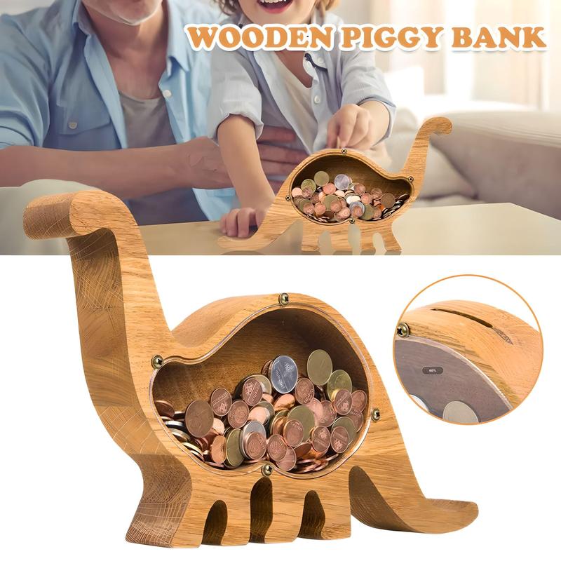 PATROK Wooden Animal Money Bank, Money Box, Piggy Bank, Coin Banks, Money Savings Box, Wooden Bank for Kids and Adults (Bear)