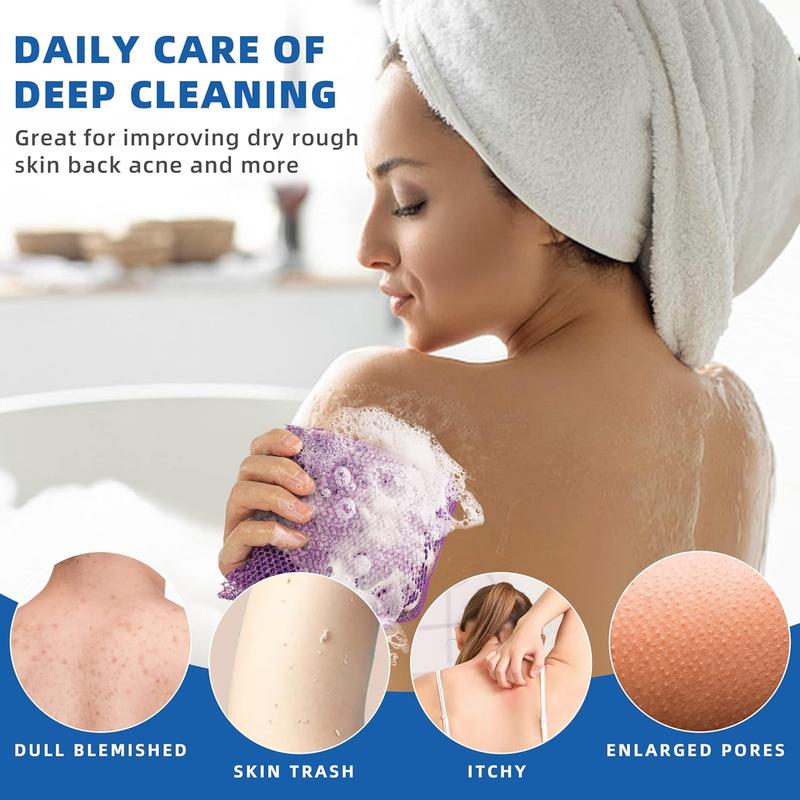 African Net Sponge, 6 Counts African Exfoliating Net, Long African Bath Sponge, Washcloth Shower Net, Body Scrubber Net for Skin Smoother Daily Use