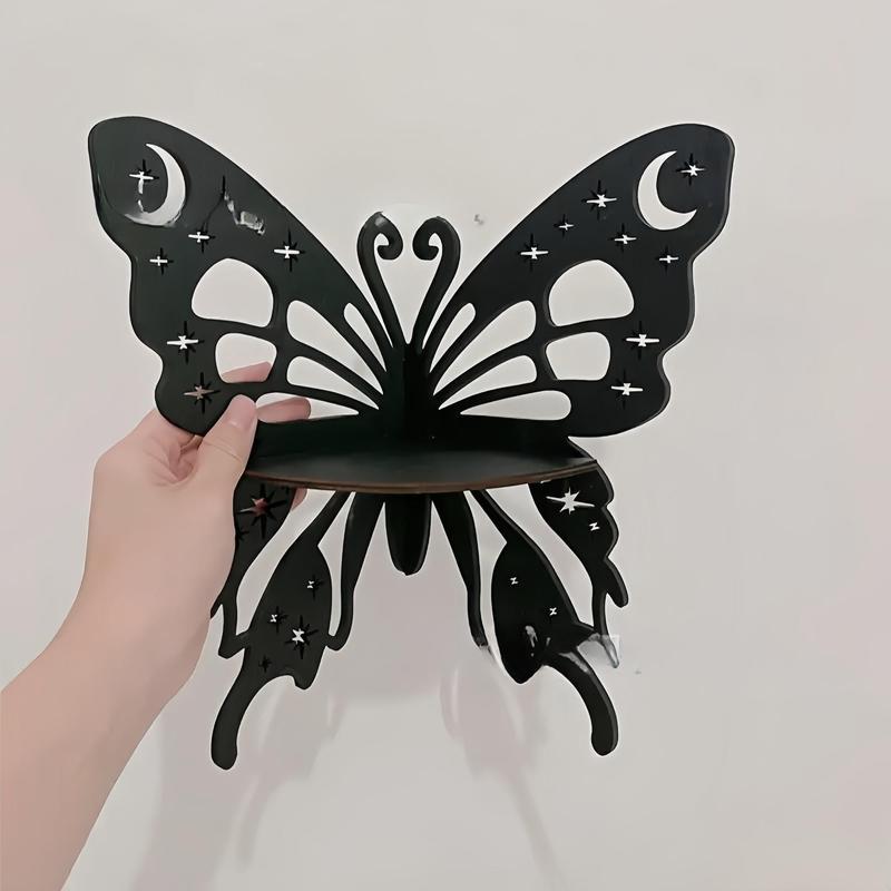 Butterfly Design Wall Mounted Storage Rack, 1 Count Hollow Out Design Hanging  Decoration, Home Organizer for Living Room Bedroom Bathroom