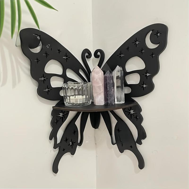 Butterfly Design Wall Mounted Storage Rack, 1 Count Hollow Out Design Hanging  Decoration, Home Organizer for Living Room Bedroom Bathroom