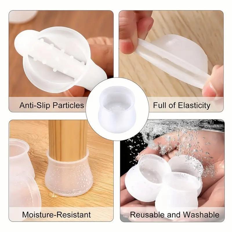 Silicone Chair Leg Cover (20pcs), Non-slip Furniture Leg Protector, Round Table Leg Protective Pad, Household Floor Safety Pad