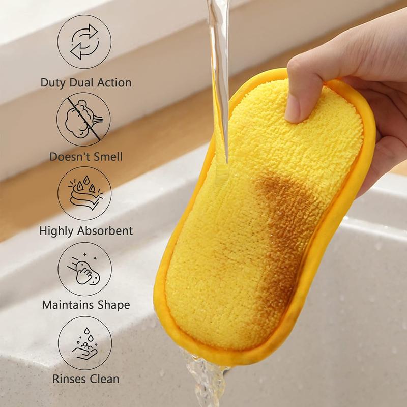 Heavy Duty Non-Scratch Scrub Sponge for Household Cleaning - Random Colors Scrubber Absorbent