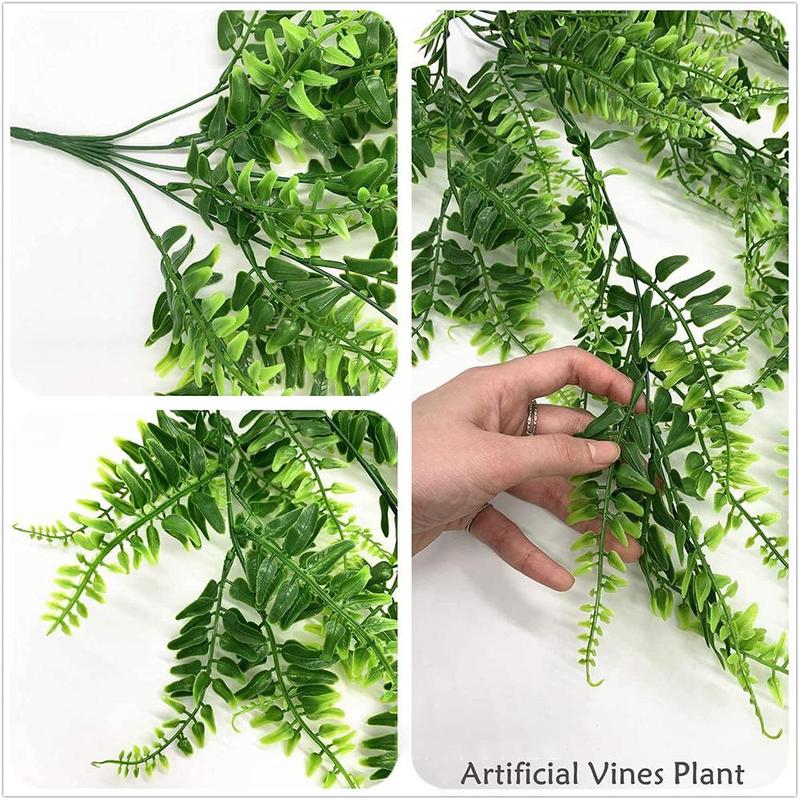 80cm Artificial Persian Fern Plant Vine, 2 Counts Fake Plant Garland Rattan, Fake Plant for Wall Garden Home Wedding Party Decoration