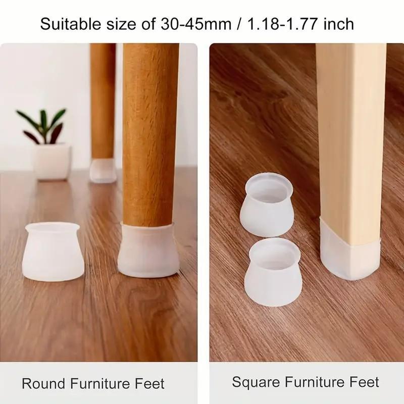 Silicone Chair Leg Cover (20pcs), Non-slip Furniture Leg Protector, Round Table Leg Protective Pad, Household Floor Safety Pad