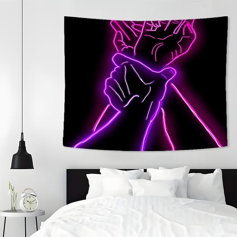 Neon Hand Pattern Tapestry for Room Decor, 1 Count Aesthetic Wall Hanging Decor, Wall Art for Home Living Room & Bedroom, Home Decor Accessories, Men Gifts, Fall Decor, Gift For Girlfriend