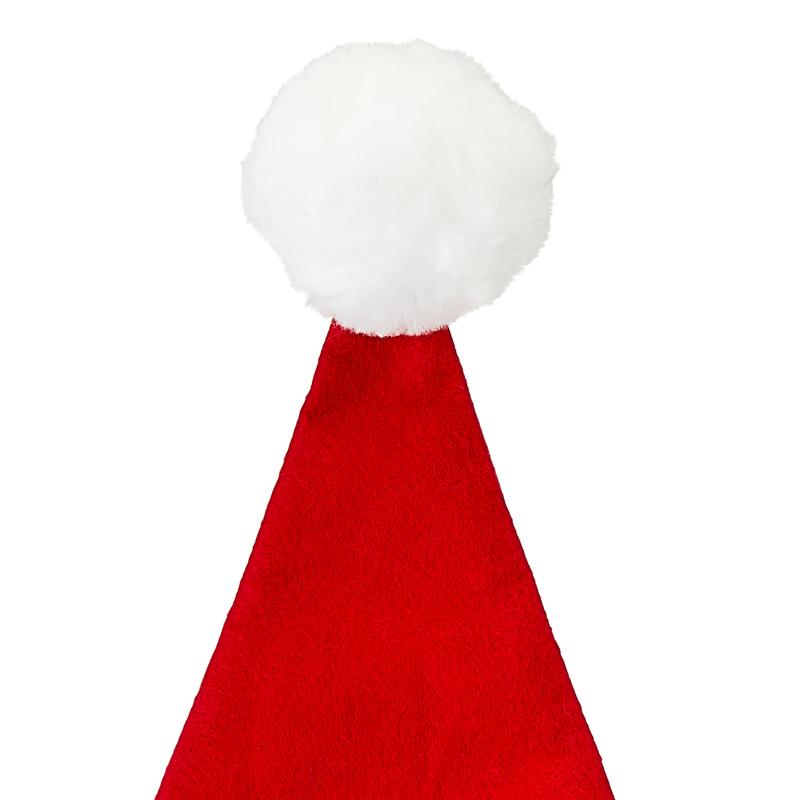 Red & White Felt Santa Hat for Adults, Medium Size