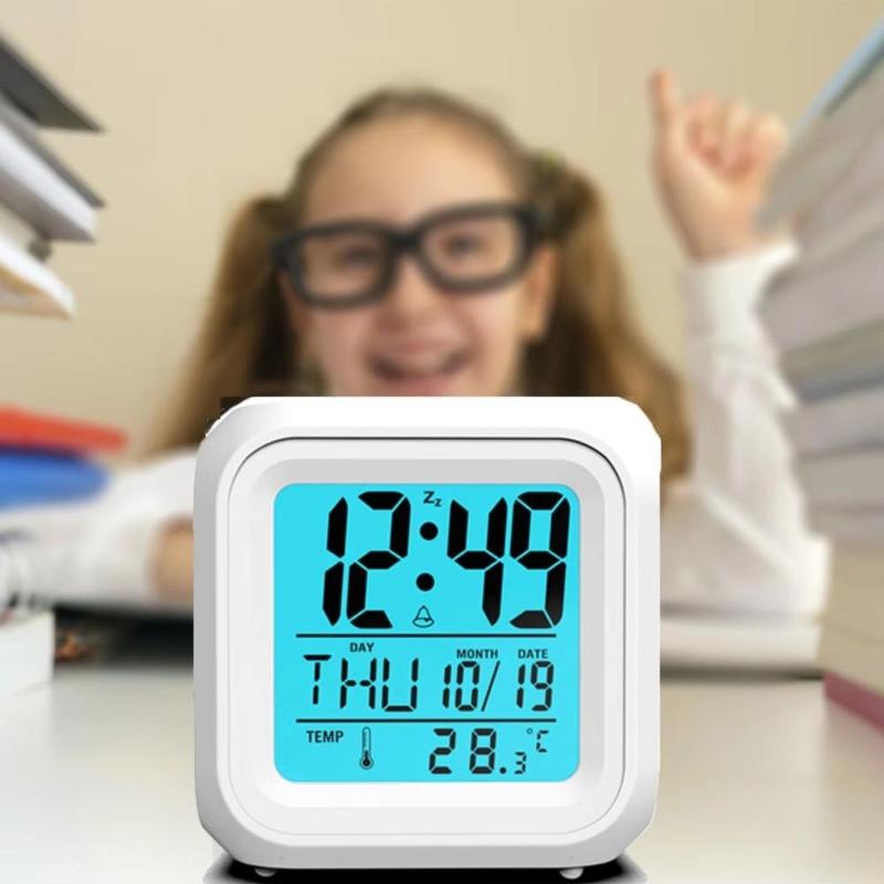 Thermometer Date Time Night Light Glowing Led Change 7 Color Digital Alarm Clock Cheap Led Digital Clock alarm clock digital clock digital alarm loud alarm Battery-Powered Desktop dual alarm large display decorative clock