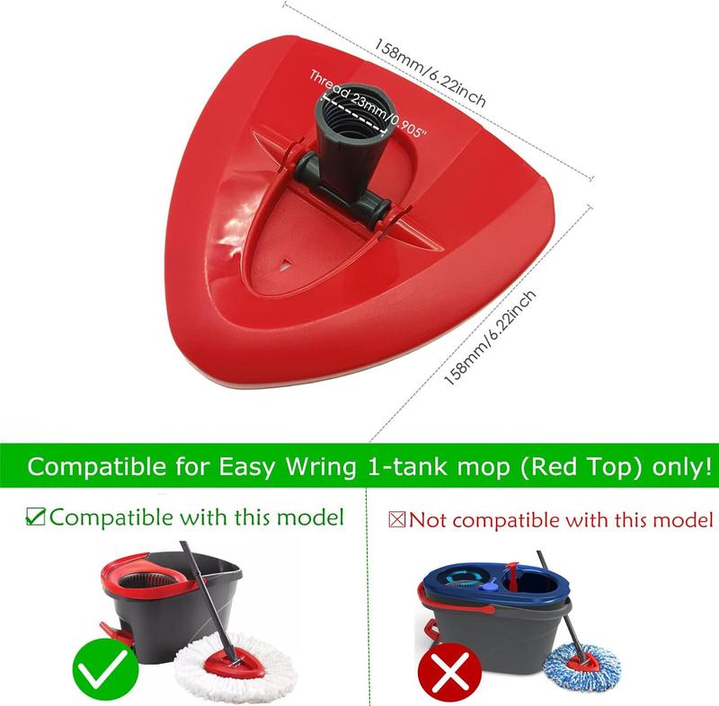 Spin Mop Replacement Base Rotating Triangle Mop Head Cover Plastic Base Compatible with Spin Mop Easy VVring 1 Tank System