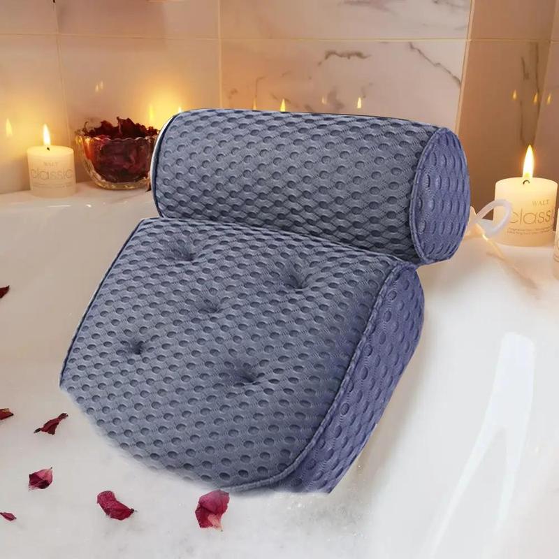 Bathtub Breathable Cooling Pillow, Non-slip Bathtub Neck & Back Support Pillows with Suction Cup, Bathroom Accessories, Bathtub Accessories, Chill Room Accessories for Summer, Home Essentials